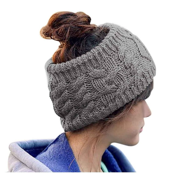 Kiplyki Women Twisted Woolen Headband Knitted Hat Ski Cap