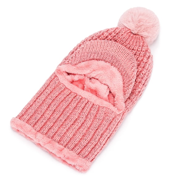 Kiplyki Women's Cold-proof Neck Protection One-piece Hat Warm Knitted Hat