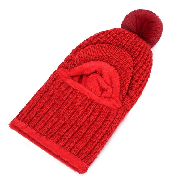 Kiplyki Women's Cold-proof Neck Protection One-piece Hat Warm Knitted Hat
