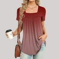 thumbnail image 1 of Kiplyki Women's Fall Trends Shirts Printed Casual V-Neck Short Sleeve Loose T-Shirt Blouse Tops, 1 of 5