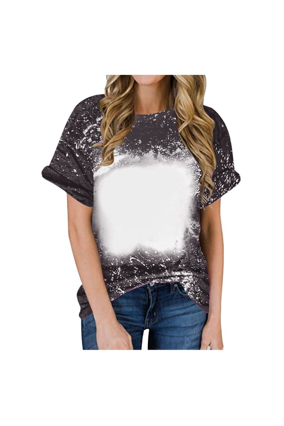 Women's Fall Trends Shirts Slim Loose Tiedye Crew Neck Short Sleeve T-Shirt
