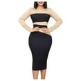 thumbnail image 1 of Kiplyki Women's Long Sleeve Fall Dress Fashionable Elegant And Colorful Wrapped Hip Dress, 1 of 7