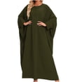 thumbnail image 1 of Kiplyki Women's Long Sleeve Fall Dress Loose Robe Solid Color Large Dress, 1 of 2