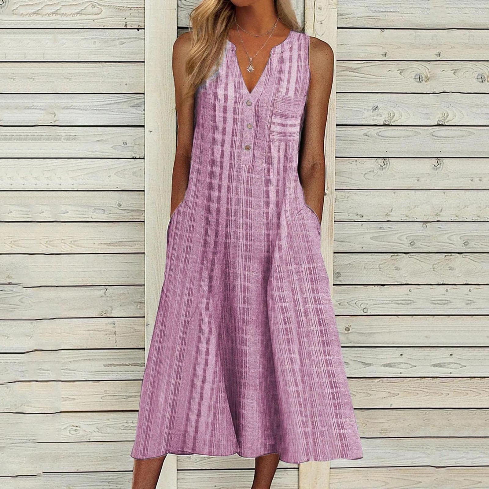 Sleeveless Summer Flowy Maxi Dress