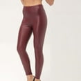 thumbnail image 1 of Kiplyki Womens Capris Large High Waisted Slim Leather Pants Stretch Trousers, 1 of 5
