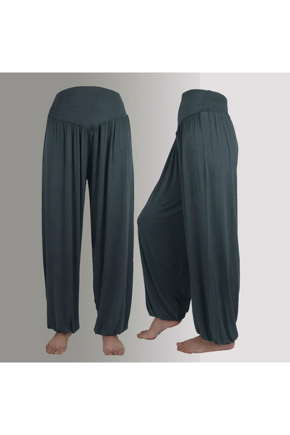 Womens Elastic Loose Casual Cotton Soft Yoga Sports Dance Harem Pants