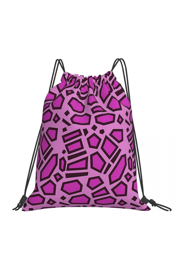 Kipo Pink Mega Jaguar Spots Backpacks Drawstring Bags Drawstring Bundle Pocket Shoes Bag Book Bags For Man Woman Students