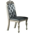 thumbnail image 1 of Benjara Kipp 25 Inch Set of 2 Armless Dining Chairs, Tufted Back, Gray Faux Leather, 1 of 5