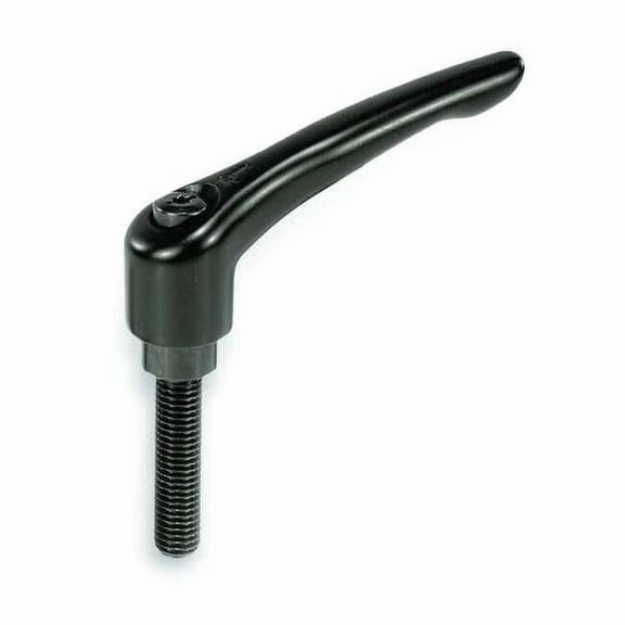 Adjustable Handle, Modern Design, Sz. 2, 1/4-20X15, Die Cast Zinc Black Satin, Comp: Steel