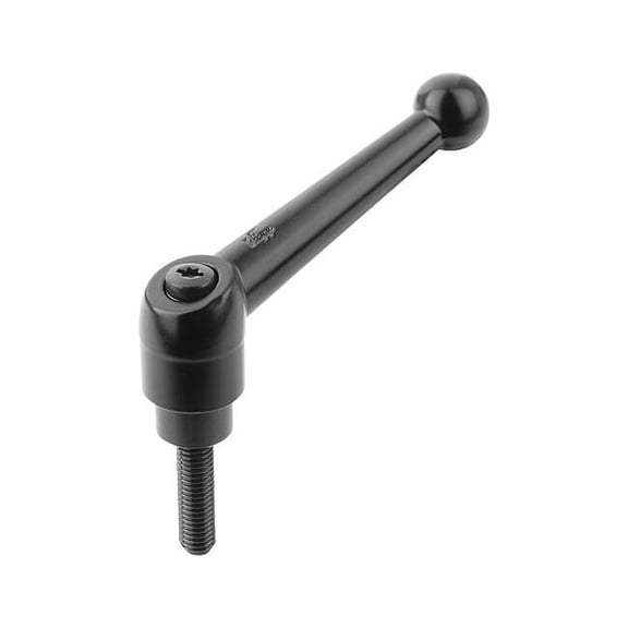 Adjustable Handle, Size: 2 3/8-16X40 Zinc, Black Satin, Comp: Steel