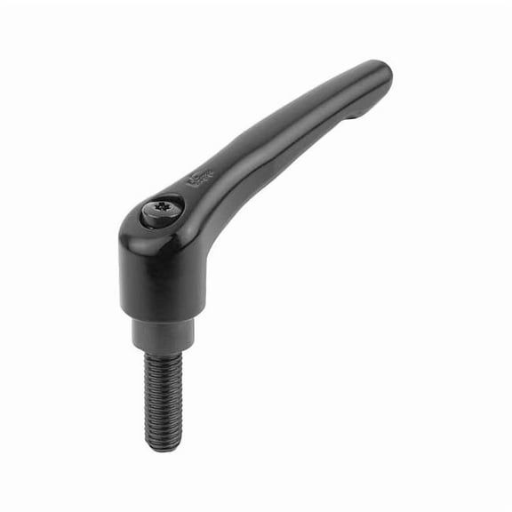 Adjustable Handle, Modern Design, Sz. 4, 3/8-16X60, Die Cast Zinc Black Satin, Comp: Steel
