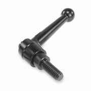 Adjustable Handle, Size 2 M10X50 Zinc, Black Satin, Comp Steel K0116.2101X50