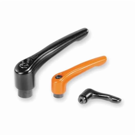 Adjustable Handle, Modern Design, Sz. 2, M06, Die Cast Zinc Black Satin, Comp: Steel K0122.2061