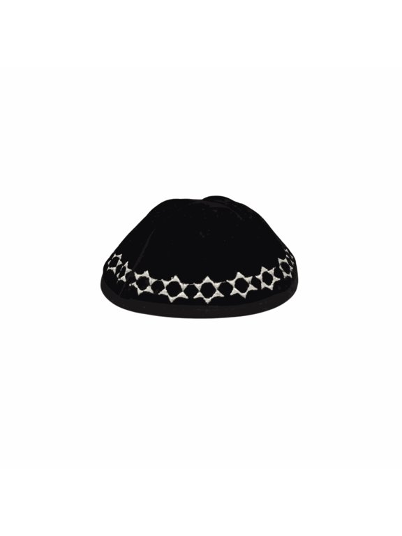 Kippah Black Velvet 4 Sections Yarmulke Keppah Kipa Kipot 19 Cm Magen
