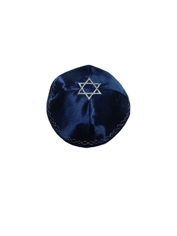 Kippah with Star of David-navy by Shofars From Afar