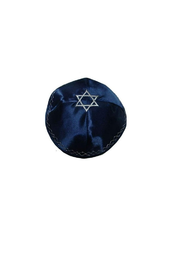 Kippah with Star of David-navy by Shofars From Afar