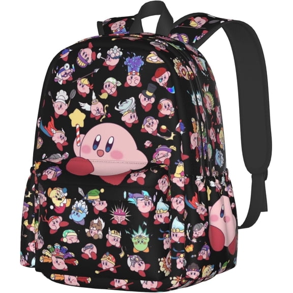 KirBy Backpack Casual Bookbag Lightweight Laptop Bag Computer Bags Travel Daypack,AS PIC