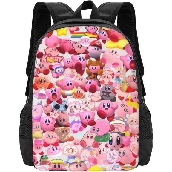 KirBy Backpack Cute Cartoon Kawaii Game Backpack Casual Daypack Travel Backpack Lightweight Laptop Travel Backpack For Adults Work Camping Backpack Set Laptop Backpack,Style-47