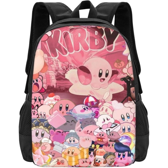 KirBy Backpack Cute Cartoon Kawaii Game Backpack Casual Daypack Travel Backpack Lightweight Laptop Travel Backpack For Adults Work Camping Backpack Set Laptop Backpack,Style-45
