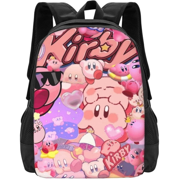 KirBy Backpack Cute Cartoon Kawaii Game Backpack Casual Daypack Travel Backpack Lightweight Laptop Travel Backpack For Adults Work Camping Backpack Set Laptop Backpack,Style-44