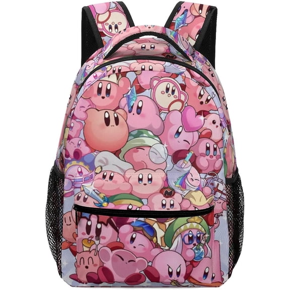 KirBy Backpack Cute Cartoon Kawaii Game Backpack Casual Daypack Travel Backpack Lightweight Laptop Travel Backpack For Adults Work Camping Backpack Set Laptop Backpack,Style-1