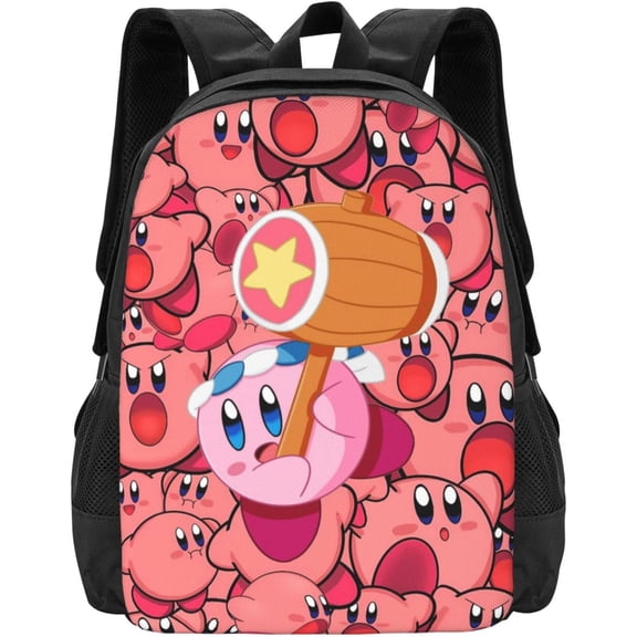 KirBy Backpack Cute Cartoon Kawaii Game Backpack Casual Daypack Travel Backpack Lightweight Laptop Travel Backpack For Adults Work Camping Backpack Set Laptop Backpack,Style-23