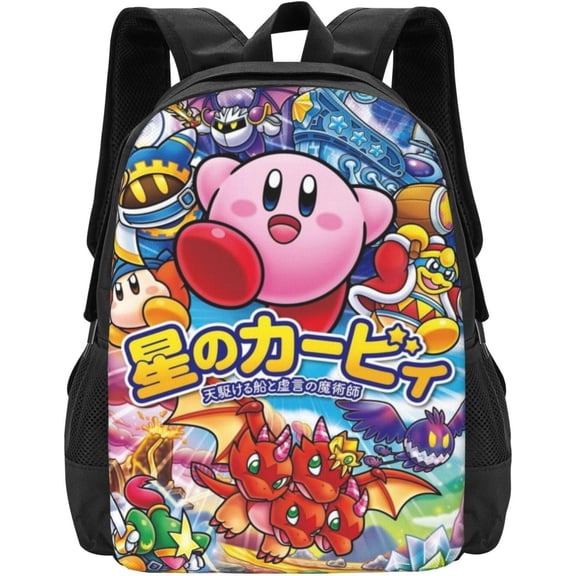 KirBy Backpack Cute Cartoon Kawaii Game Backpack Casual Daypack Travel Backpack Lightweight Laptop Travel Backpack For Adults Work Camping Backpack Set Laptop Backpack,Style-26