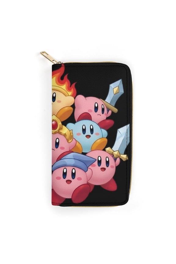 KirBy Cute Cartoon zippered PU card holder wallet 19.7x10.5cm