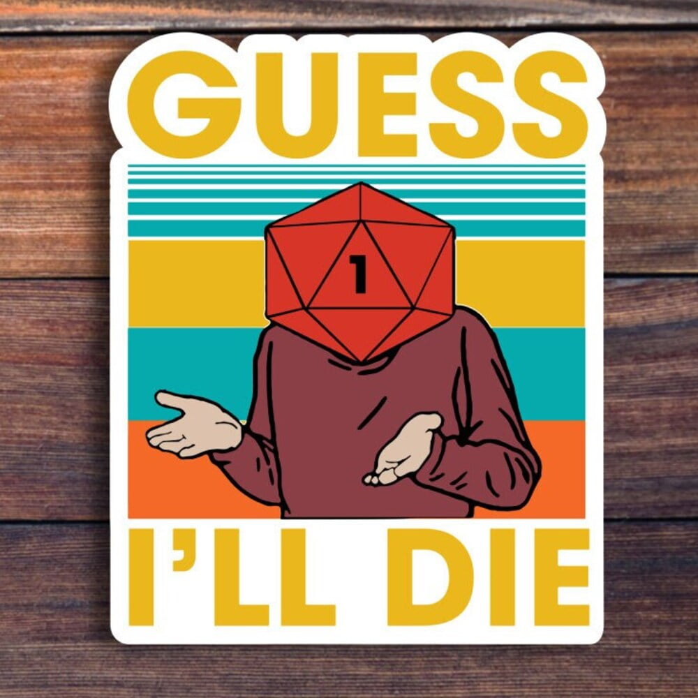 Kira .89 Sticker - Guess I Will Die Vintage, Dnd Gaming, Dungeons And ...