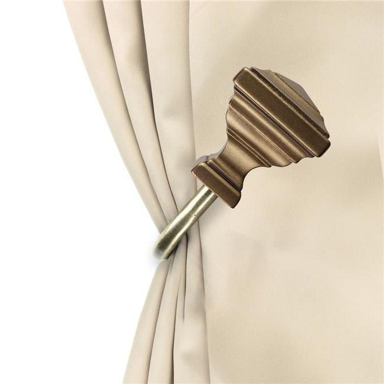 Kira Curtain Holdback & Tiebacks, Antique Brass Set of 2