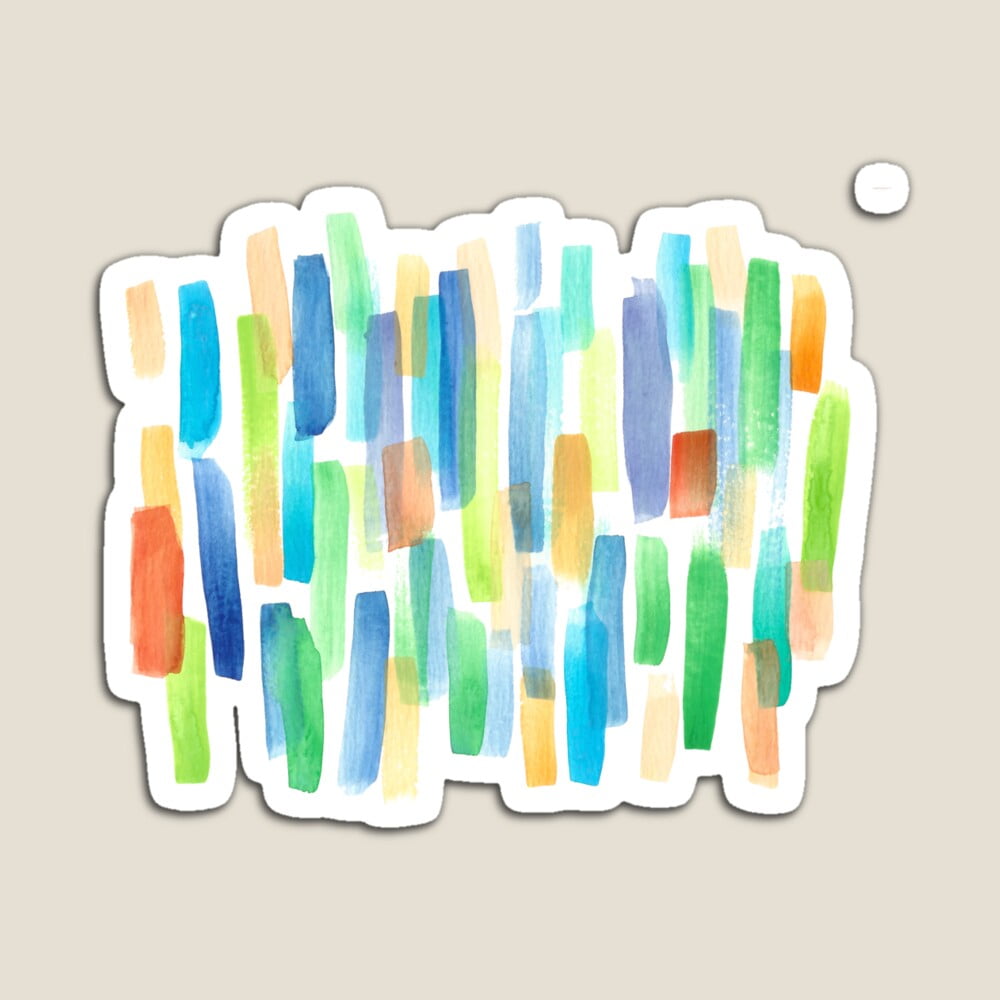 Kira - Handmade Wcolor Drawing, Lines Pattern Sticker - 5198 Hot ...