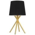 thumbnail image 1 of Kira Home Apollo 19" Bedside Table Lamp + 7W LED Bulb (, 3000K ), Black Fabric Shade, Warm Brass, 1 of 7