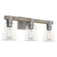 thumbnail image 1 of Kira Home Asher 23" 3-Light Farmhouse Vanity / Bathroom Light + Conic Glass Shades, Bleached Oak + Galvanized Steel, 1 of 7