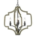 thumbnail image 1 of Kira Home Atwood 23" 4-Light Farmhouse Pendant Light Chandelier, Open Design, Gray Oak Wood Style + Sandblasted Black, 1 of 7