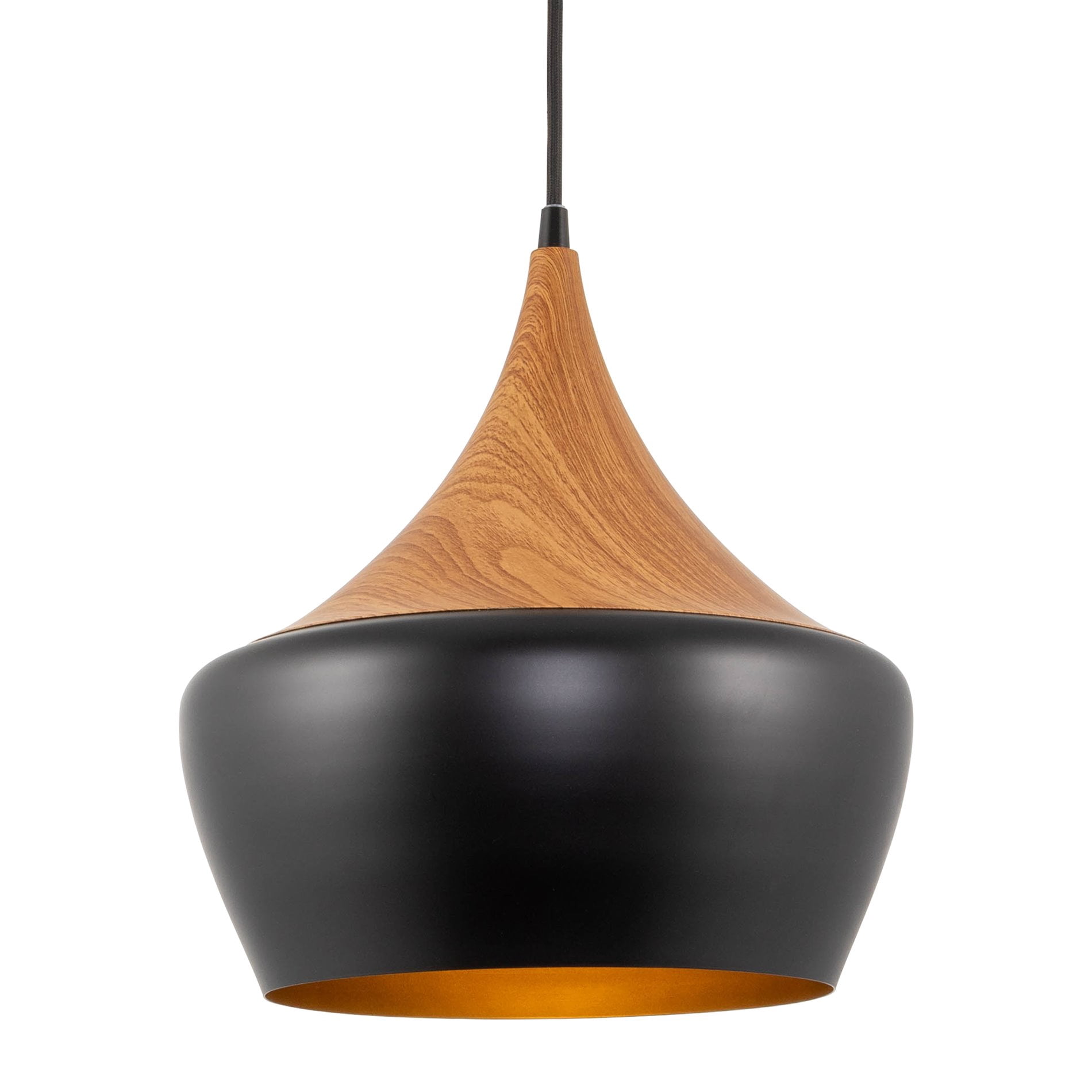 Kira Home Ava 13" Schoolhouse Pendant Light, Black Schoolhouse Style Shade, Adjustable Hanging Height, Grain