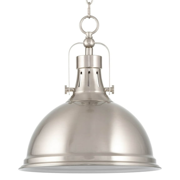 Kira Home Belle 14" Modern Industrial Pendant Light, Adjustable Hanging Height, Brushed Nickel Finish