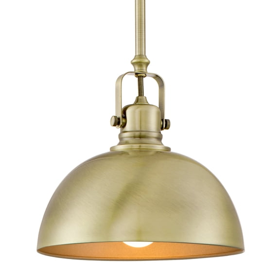 Kira Home Belle 9" Modern Industrial Pendant Light with Dome Shade, Petit Retro Metal Hanging Light, Brushed Brass