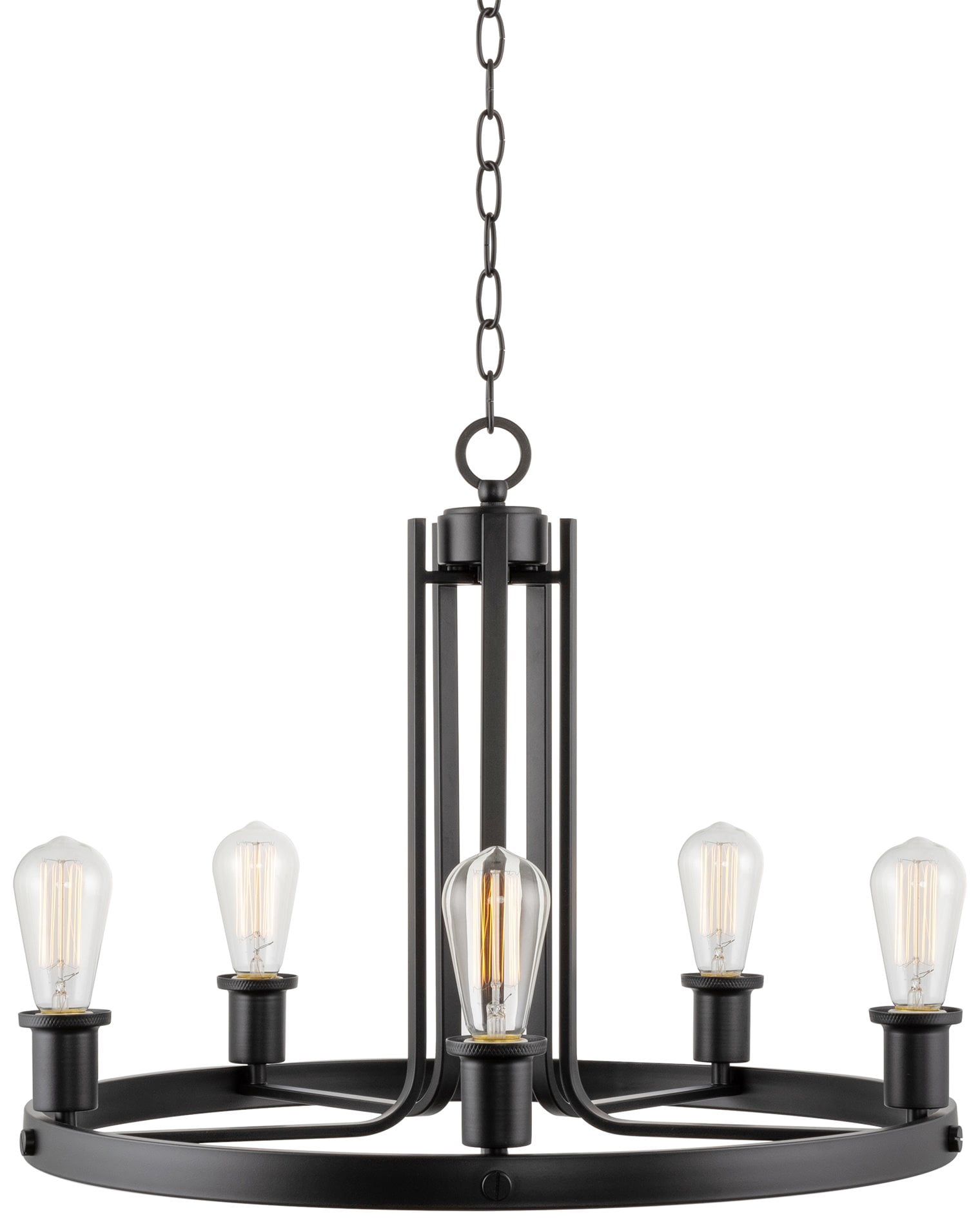 Bishop 23" Black Painted Metal Modern Farmhouse Chandelier
