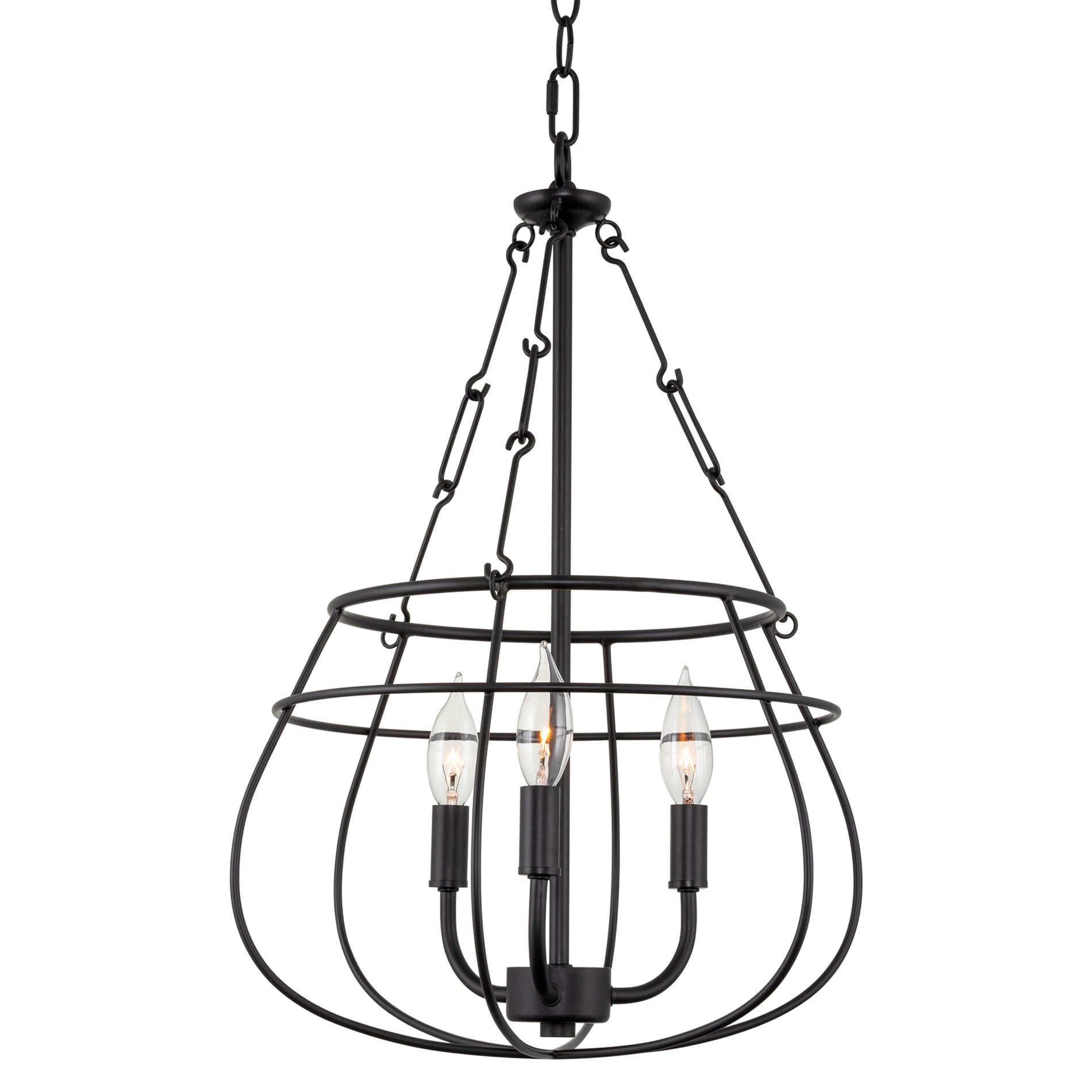 Kira Home Caldwell 22" Farmhouse Pendant Light, Fish Bowl Style Pendant Chandelier, Refined Open Design | Perfect for