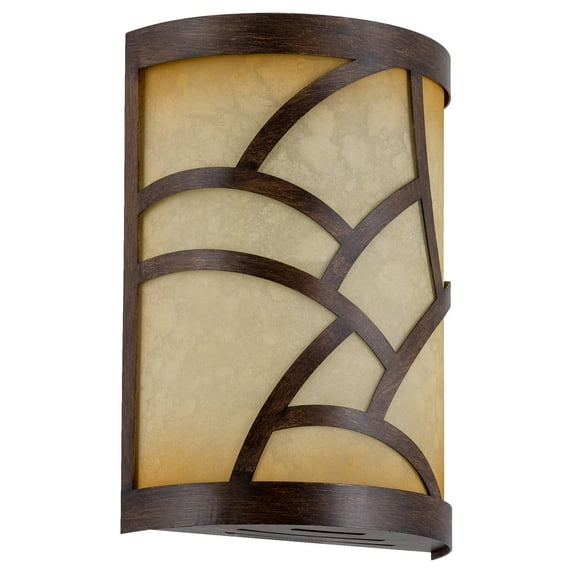 Kira Home Cromwell Wood Style Walnut Traditional Chime Cover with Tea-stained Glass