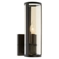thumbnail image 1 of Kira Home Cypress 12" Modern Rustic Wall Sconce/Wall Light + Amber Tinted Cylinder Glass Shade, Oil Rubbed Bronze Finish, 1 of 7