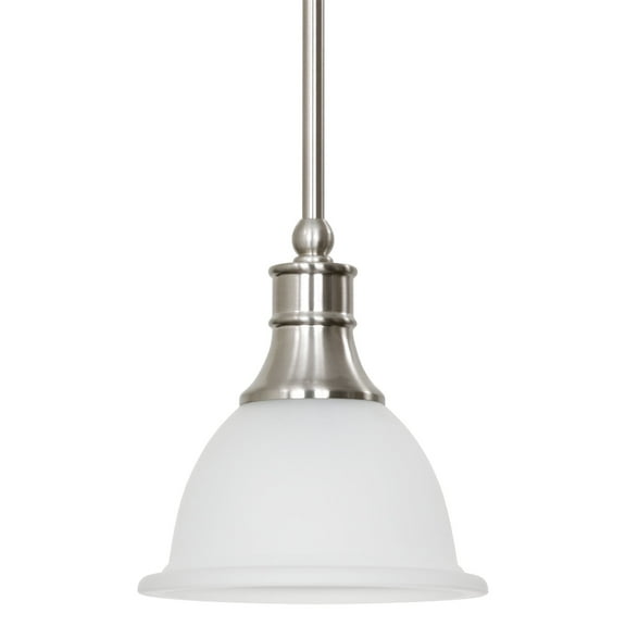 Kira Home Ellie 8" Adjustable Mini Pendant Light w/ Frosted Glass Shade & Brushed Nickel Finish