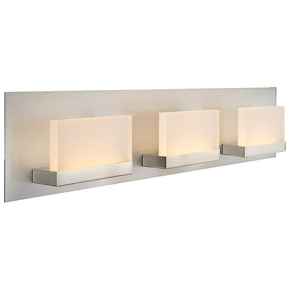 Kira Home Everett 24" 30W Integrated LED Bathroom / Light, Rectangular Acrylic Lenses, 3000k Light, Brushed Nickel