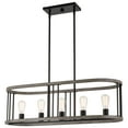 thumbnail image 1 of Kira Home Hartford 35" Farmhouse Kitchen Island Light, Linear Oval Metal Frame, for Dining Table, Kitchen Island, Pool, 1 of 7