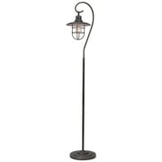 Kira Home Lantern 58 Nautical Floor Lamp + 6W Bulb  / , Hanging Shade Design + Cage, Brushed Pewter
