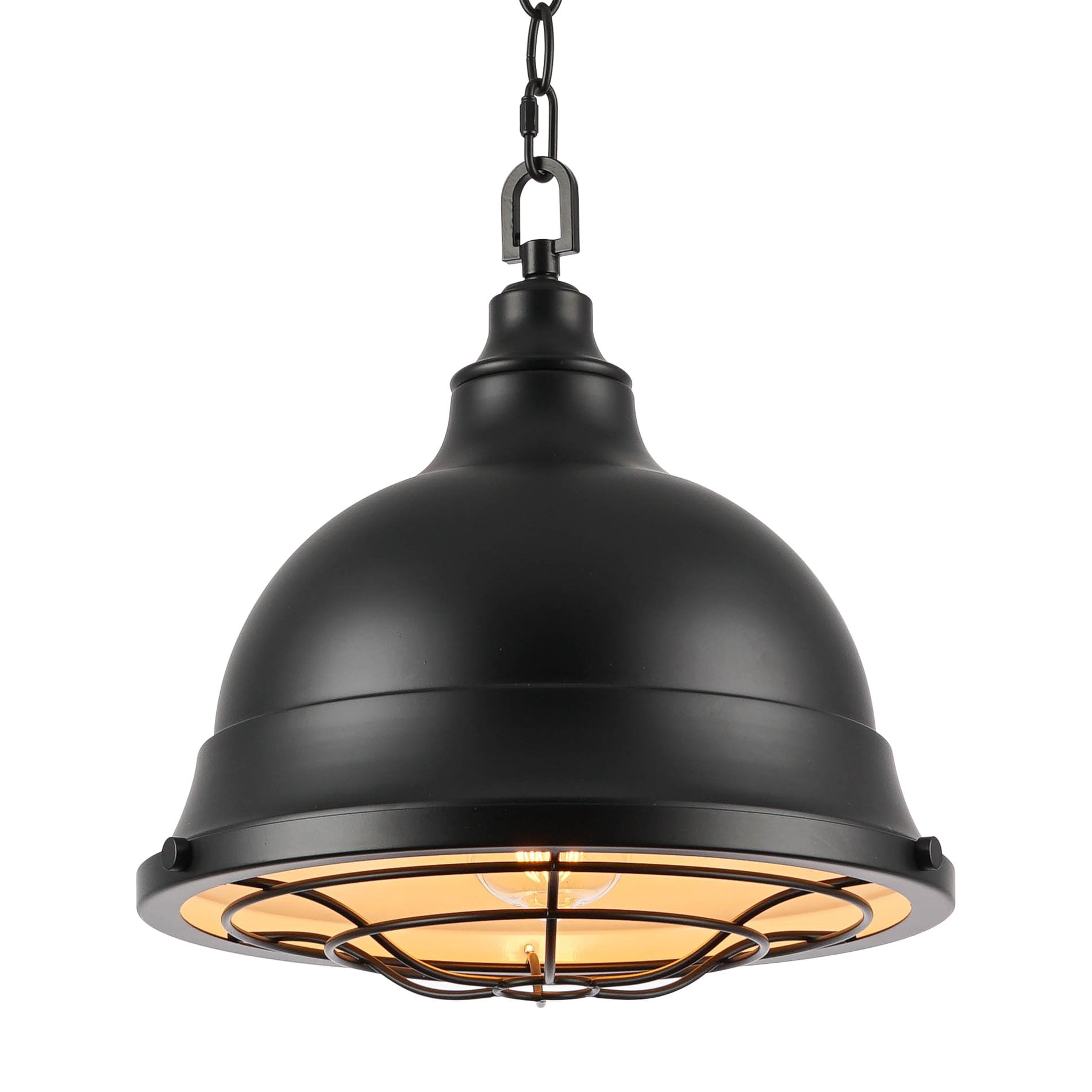 Kira Home Liberty 13" Modern Industrial Pendant Light + Metal Cage ...