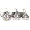 thumbnail image 1 of Kira Home Liberty 24" 3-Light Modern Industrial Vanity/Bathroom, Kitchen Light + Metal Cage Shades, Brushed Nickel, 1 of 7