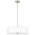 thumbnail image 1 of Kira Home Lindos 20" Double Drum Pendant Light, Chandelier, Sheer Outer, White Inner Fabric Shade, Brushed Nickel, 1 of 8