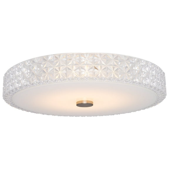 Kira Home Maxine 15" Flush Mount Ceiling Light, Integrated 20W LED, Crystal Style Shade, Round Glass Diffuser, 3000k