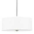 thumbnail image 1 of Kira Home Nolan 18" Drum Pendant Chandelier, White Fabric Shade, Round Glass Diffuser, Adjustable Height, Brushed Nickel, 1 of 8